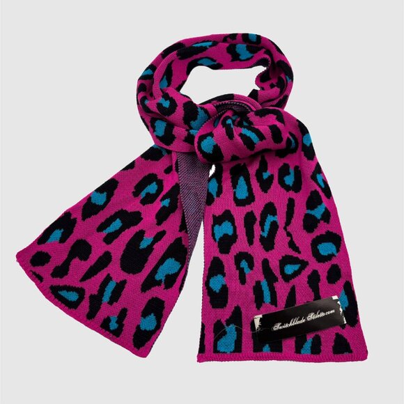 Pink Leopard Scarf by Switchblade Stiletto - Brand-New Deadstock - Picture 2 of 4